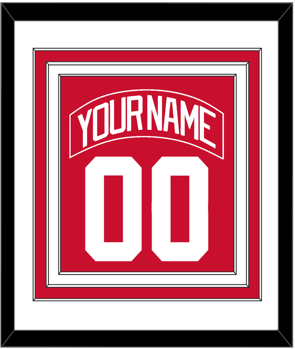 Detroit Nameplate & Number (Back) Combined - Home Red - Triple Mat 1