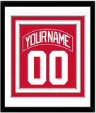 Detroit Nameplate & Number (Back) Combined - Home Red - Triple Mat 1