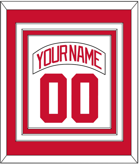 Detroit Nameplate & Number (Back) Combined - Road White - Triple Mat 1