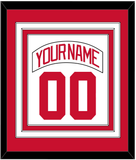 Detroit Nameplate & Number (Back) Combined - Road White - Triple Mat 1