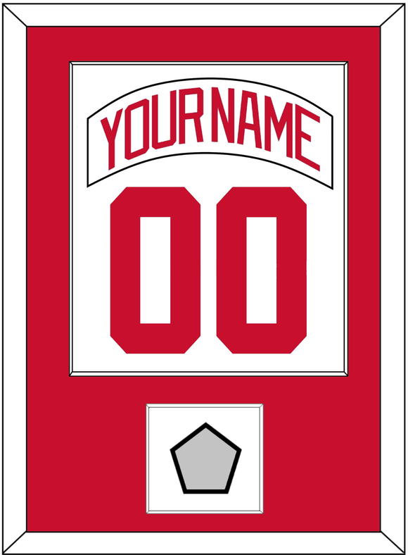 Detroit Nameplate & Number (Back) Combined With Stanley Cup Finals Patch - Road White (2007-2017) - Single Mat 1