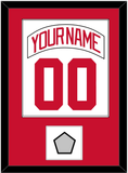 Detroit Nameplate & Number (Back) Combined With Stanley Cup Finals Patch - Home White (1997-2007) - Single Mat 1