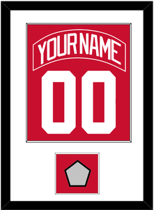 Detroit Nameplate & Number (Back) Combined With 2008 Stanley Cup Champions Patch - Home Red (2007-2017) - Single Mat 1