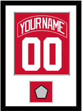 Detroit Nameplate & Number (Back) Combined With 2008 Stanley Cup Champions Patch - Home Red (2007-2017) - Single Mat 1