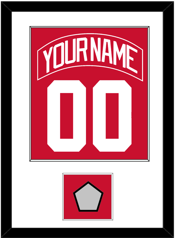 Detroit Nameplate & Number (Back) Combined With Stanley Cup Finals Patch - Home Red (2007-2017) - Single Mat 1