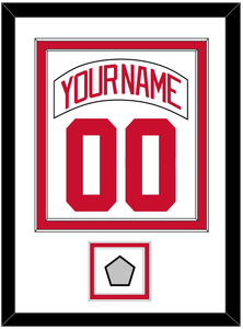 Detroit Nameplate & Number (Back) Combined With Stanley Cup Finals Patch - Road White (2007-2017) - Double Mat 1