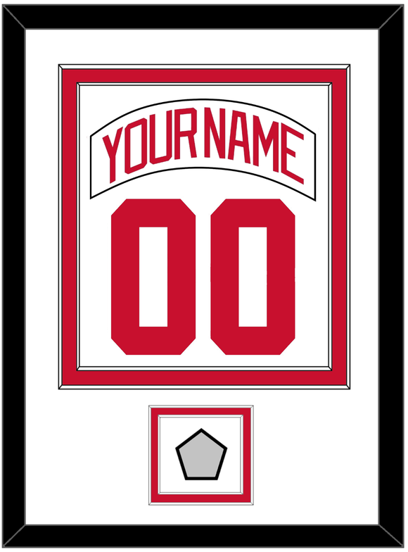 Detroit Nameplate & Number (Back) Combined With Stanley Cup Finals Patch - Road White (2007-2017) - Double Mat 1