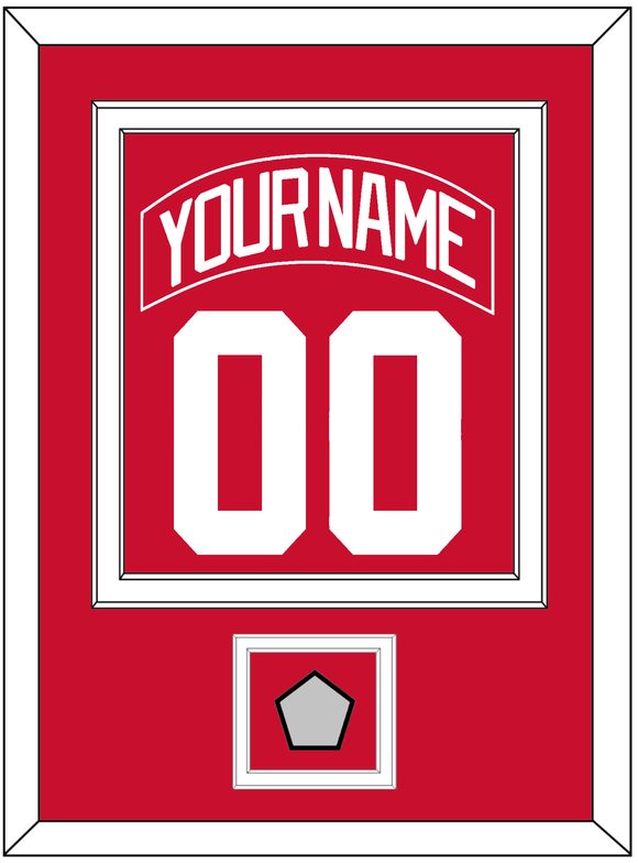 Detroit Nameplate & Number (Back) Combined With Stanley Cup Finals Patch - Home Red (2007-2017) - Double Mat 1