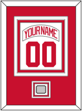 Detroit Nameplate & Number (Back) Combined With 2008 Stanley Cup Champions Patch - Road White (2007-2017) - Triple Mat 1