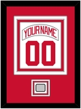 Detroit Nameplate & Number (Back) Combined With 2008 Stanley Cup Champions Patch - Road White (2007-2017) - Triple Mat 1