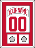 Detroit Nameplate & Number (Back) Combined With 2 Stanley Cup Finals Patches - Home White (1997-2007) - Single Mat 1