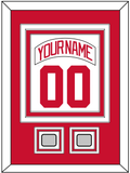 Detroit Nameplate & Number (Back) Combined With 2 Stanley Cup Finals Patches - Road White (2007-2017) - Triple Mat 1