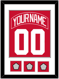 Detroit Nameplate & Number (Back) Combined With 3 Stanley Cup Finals Patches - Road Red (1997-2007) - Single Mat 1