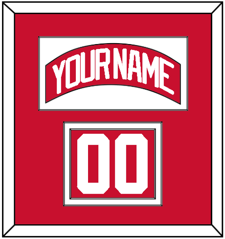 Detroit Nameplate & Number (Shoulder) - Home Red - Double Mat 1