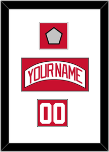 Detroit Nameplate, Number (Shoulder) & 2008 Stanley Cup Champions Patch - Road White - Single Mat 1