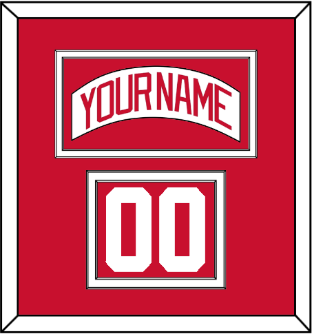 Detroit Nameplate & Number (Shoulder) - Road White - Double Mat 1