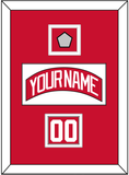 Detroit Nameplate, Number (Shoulder) & Stanley Cup Finals Patch - Road Red (1997-2007) - Double Mat 1