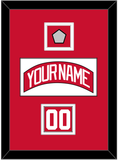 Detroit Nameplate, Number (Shoulder) & Stanley Cup Finals Patch - Road Red (1997-2007) - Double Mat 1