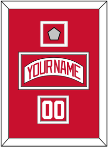 Detroit Nameplate, Number (Shoulder) & Stanley Cup Finals Patch - Home White (1997-2007) - Double Mat 1