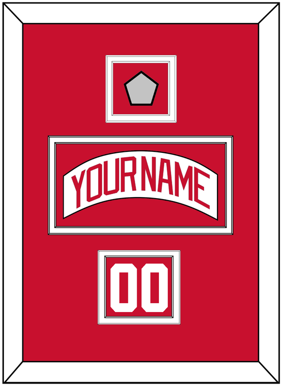 Detroit Nameplate, Number (Shoulder) & 2008 Stanley Cup Champions Patch - Road White (2007-2017) - Double Mat 1