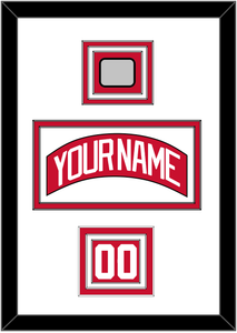 Detroit Nameplate, Number (Shoulder) & Stanley Cup Finals Patch - Road Red (1997-2007) - Triple Mat 1