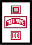 Detroit Nameplate, Number (Shoulder) & Stanley Cup Finals Patch - Road Red (1997-2007) - Triple Mat 1