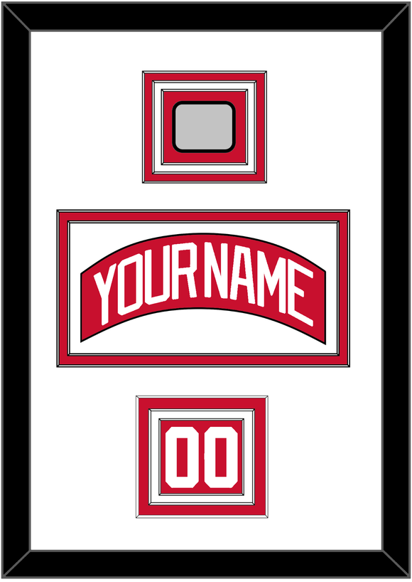 Detroit Nameplate, Number (Shoulder) & Stanley Cup Finals Patch - Home Red (2007-2017) - Triple Mat 1