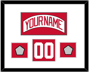 Detroit Nameplate, Number (Shoulder) & 2 Stanley Cup Finals Patches - Road White (2007-2017) - Single Mat 1