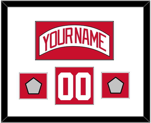 Detroit Nameplate, Number (Shoulder) & 2 Stanley Cup Finals Patches - Road White (2007-2017) - Single Mat 1