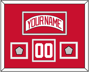 Detroit Nameplate, Number (Shoulder) & 2 Stanley Cup Finals Patches - Road White (2007-2017) - Double Mat 1