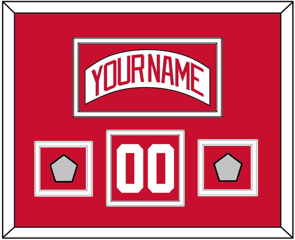 Detroit Nameplate, Number (Shoulder) & 2 Stanley Cup Finals Patches - Home White (1997-2007) - Double Mat 1