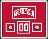 Detroit Nameplate, Number (Shoulder) & 2 Stanley Cup Finals Patches - Home White (1997-2007) - Double Mat 1