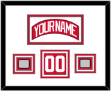 Detroit Nameplate, Number (Shoulder) & 2 Stanley Cup Finals Patches - Home Red (2007-2017) - Triple Mat 1