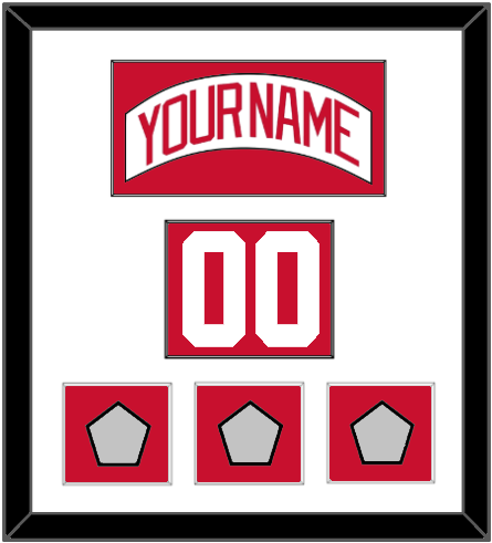 Detroit Nameplate, Number (Shoulder) & 3 Stanley Cup Finals Patches - Home White (1997-2007) - Single Mat 1