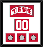 Detroit Nameplate, Number (Shoulder) & 3 Stanley Cup Finals Patches - Home White (1997-2007) - Single Mat 1