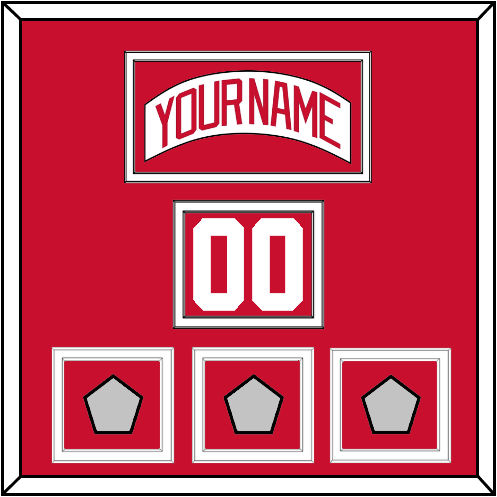 Detroit Nameplate, Number (Shoulder) & 3 Stanley Cup Finals Patches - Home White (1997-2007) - Double Mat 1