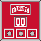 Detroit Nameplate, Number (Shoulder) & 3 Stanley Cup Finals Patches - Home White (1997-2007) - Double Mat 1