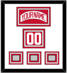 Detroit Nameplate, Number (Shoulder) & 3 Stanley Cup Finals Patches - Home White (1997-2007) - Triple Mat 1