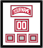 Detroit Nameplate, Number (Shoulder) & 3 Stanley Cup Finals Patches - Road Red (1997-2007) - Triple Mat 1