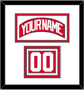 Detroit Nameplate & Number (Shoulder) - Home Red - Triple Mat 1