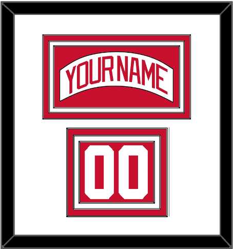 Detroit Nameplate & Number (Shoulder) - Road White - Triple Mat 1