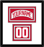 Detroit Nameplate & Number (Shoulder) - Road White - Triple Mat 1