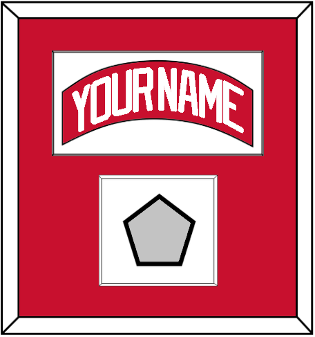 Detroit Nameplate & Stanley Cup Finals Patch - Road Red (1997-2007) - Single Mat 1