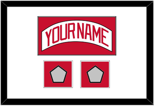 Detroit Nameplate & 2 Stanley Cup Finals Patch - Road White (2007-2017) - Single Mat 1