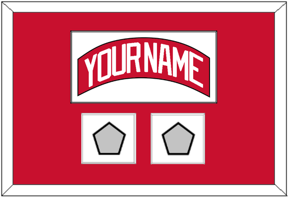 Detroit Nameplate & 2 Stanley Cup Finals Patch - Home Red (2007-2017) - Single Mat 1