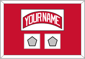 Detroit Nameplate & 2 Stanley Cup Finals Patch - Road Red (1997-2007) - Single Mat 1