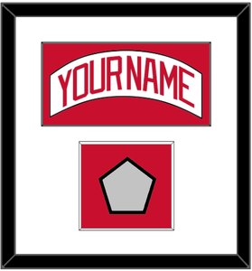 Detroit Nameplate & 2008 Stanley Cup Champions Patch - Road White (2007-2017) - Single Mat 1