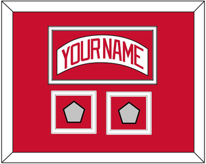 Detroit Nameplate & 2 Stanley Cup Finals Patch - Home White (1997-2007) - Double Mat 1