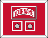 Detroit Nameplate & 2 Stanley Cup Finals Patch - Road White (2007-2017) - Double Mat 1