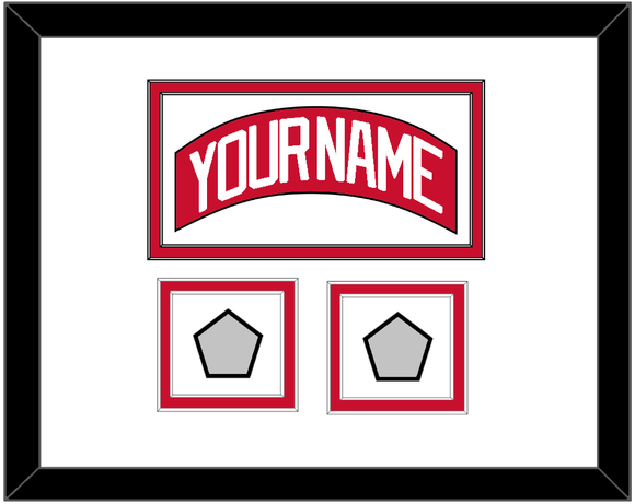 Detroit Nameplate & 2 Stanley Cup Finals Patch - Home Red (2007-2017) - Double Mat 1